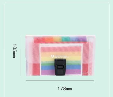 Großhandel B2B Mini Regenbogen A6 Sortierordner Mehrfach Sortiermappen Tasche
